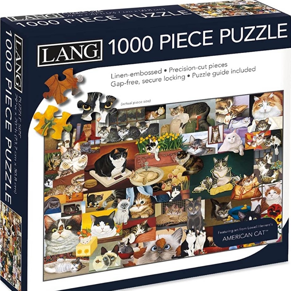 American Cat 1000 piece jigsaw puzzle by Lang
